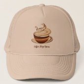 Elegante Bruine Koffie espresso business logo shop Trucker Pet (Voorkant)