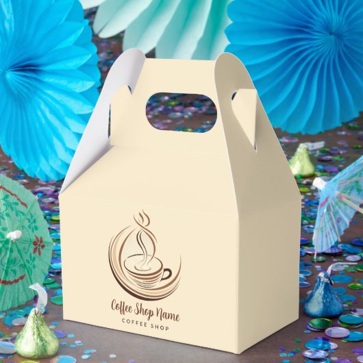 Elegante bruine koffie espresso zakelijk logo wink bedankdoosjes (Feest)