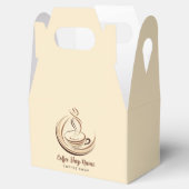 Elegante bruine koffie espresso zakelijk logo wink bedankdoosjes (Geopend)