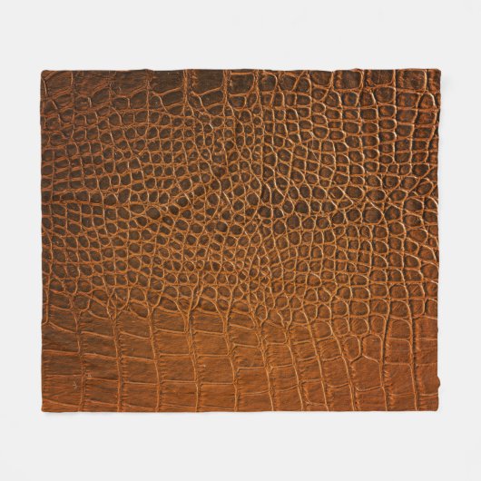 Elegante bruine krokodil lederen textuur. fleece deken (Voorkant (Horizontaal))