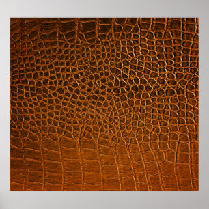 Elegante bruine krokodil lederen textuur. poster