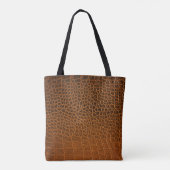 Elegante bruine krokodil lederen textuur. tote bag (Achterkant)