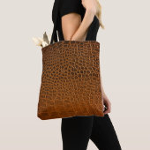 Elegante bruine krokodil lederen textuur. tote bag (Dichtbij)
