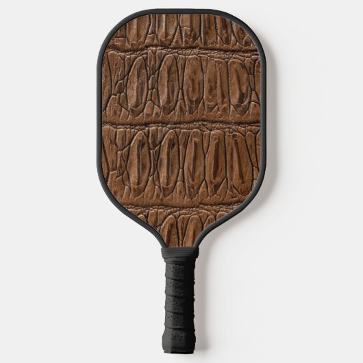Elegante bruine krokodil pickleball paddle (Achterkant)