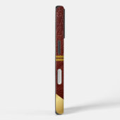 Elegante bruine leren gouden monogram telefoonhoes Case-Mate iPhone case (Achterkant / Rechts)