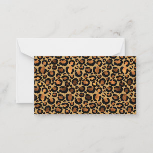 Elegante bruine luipaardvlekken wild dier glamour notitiekaartje
