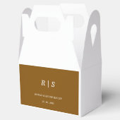 Elegante bruine monogram bruiloft favorieten doos bedankdoosjes (Geopend)