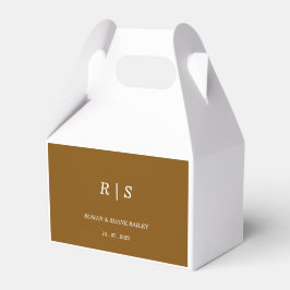 Elegante bruine monogram bruiloft favorieten doos bedankdoosjes