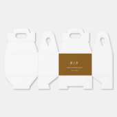 Elegante bruine monogram trouwgunstdoos bedankdoosjes (Ongevouwen)
