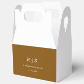 Elegante bruine monogram trouwgunstdoos bedankdoosjes (Open)