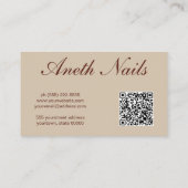 Elegante bruine nagels visitekaartje (Achterkant)