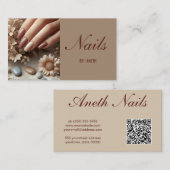 Elegante bruine nagels visitekaartje (Voorkant / Achterkant)