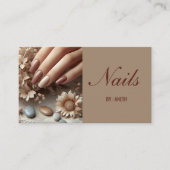 Elegante bruine nagels visitekaartje (Voorkant)