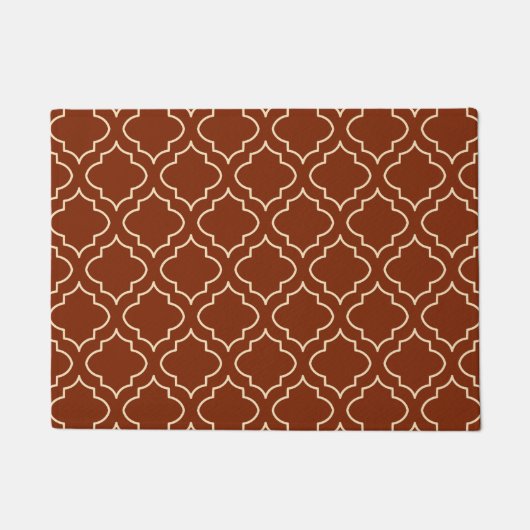 Elegante Bruine Patroon Deurmat Vloerkleed (Voorkant)