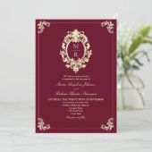 Elegante bruine QR-code trouwkaart Kaart (Staand voorkant)