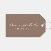 Elegante Bruine Romantische Bruiloft Cadeaulabel (Voorkant (Horizontaal))