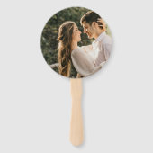 Elegante Bruine Romantische Bruiloft Handwaaier (Achterkant)