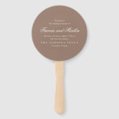 Elegante Bruine Romantische Bruiloft Handwaaier (Voorkant)