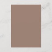 Elegante Bruine Romantische Bruiloft Informatiekaartje (Achterkant)