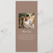 Elegante Bruine Romantische Bruiloft Menu (Achterkant)