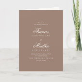 Elegante Bruine Romantische Bruiloft Programma (Voorkant)