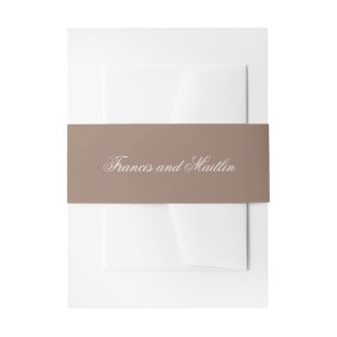 Elegante Bruine Romantische Bruiloft Uitnodigingen Wikkel