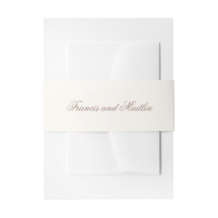 Elegante Bruine Romantische Bruiloft Uitnodigingen Wikkel