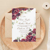 Elegante bruine rozen en gouden bloem bruiloft  kaart