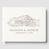 Elegante Bruine Rustieke Schuur Foto bruiloft Gastenboek (Voorkant)