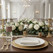 Elegante Bruine Script Minimalistische Trouwdag Waterfles Etiket