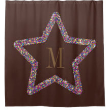 Elegante bruine ster glinsterend monogram