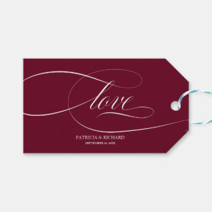 Elegante bruine trouwcadeautags cadeaulabel