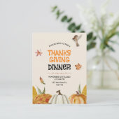 Elegante bruine vintage bloem Thanksgiving  Briefkaart (Staand voorkant)