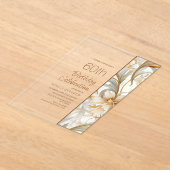 Elegante Bruine Waterverf Bloemen 60ste Verjaardag Acryl Uitnodigingen (Laagn)