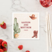 Elegante bruine westerne rustieke bruiloft servet (Insitu)