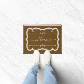 Elegante bruine witte aangepaste gedecoreerde scri deurmat