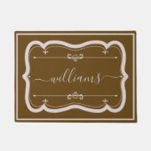 Elegante bruine witte aangepaste gedecoreerde scri deurmat (Voorkant)