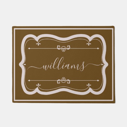 Elegante bruine witte aangepaste gedecoreerde scri deurmat (Voorkant)