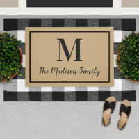 Elegante bruine zwarte monogram familienaam