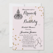 Elegante brunch & bubble bruids douche uitnodiging (Voorkant)
