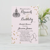 Elegante brunch & bubble bruids douche uitnodiging (Staand voorkant)