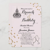 Elegante brunch & bubble bruids douche uitnodiging (Voorkant / Achterkant)