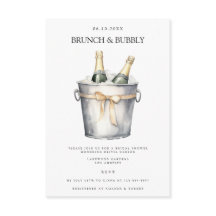 Elegante brunch & bubble bruids douche uitnodiging