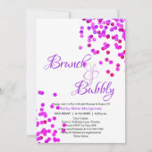 Elegante brunch bubble Vrijgezellenfeest Paarse pa Kaart (Voorkant)