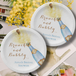 Elegante brunch en bruisende bruidsborrel papieren bordje