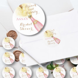 Elegante Brunch en Bruisende Bruidsjonker Ronde Sticker