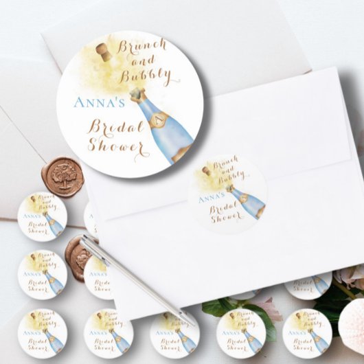Elegante Brunch en Bruisende Bruidsjonker Ronde Sticker