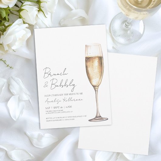 Elegante Brunch En Bruisende Bruiloft Borrel Kaart