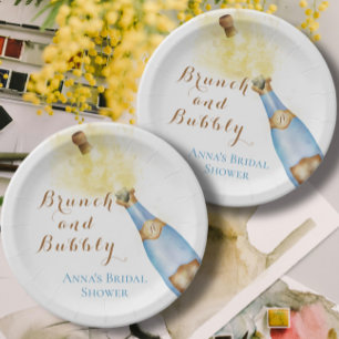 Elegante brunch en bruisende bruiloftsdouche papieren bordje