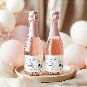Elegante brunch en bruisende bruiloftsdouche sparkling wijnetiket